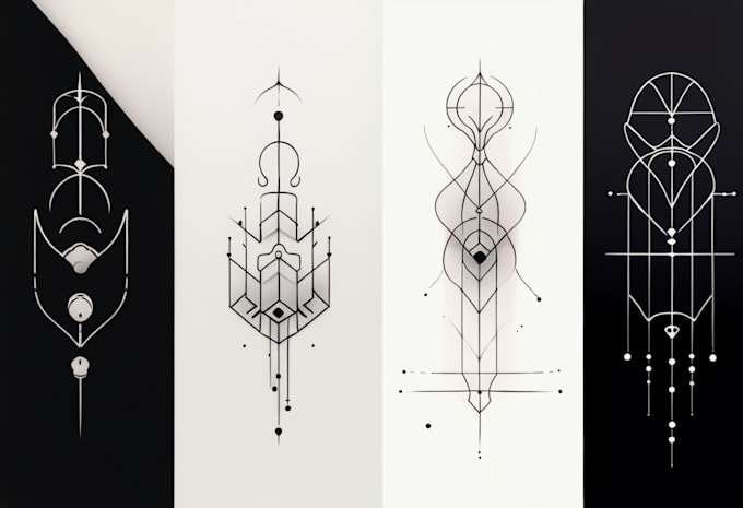 make minimalist or geometric tattoo designs