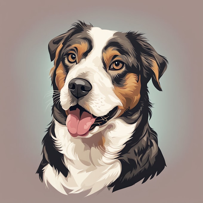 draw illustration pet portrait vector art