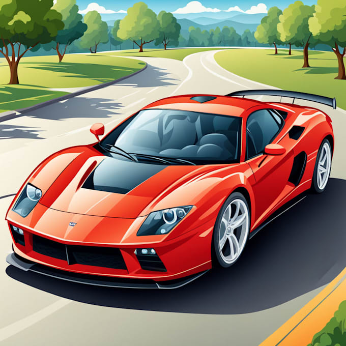 make vector car illustration in cartoon style