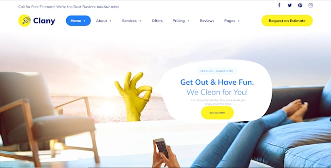 design cleaning website and car wash website