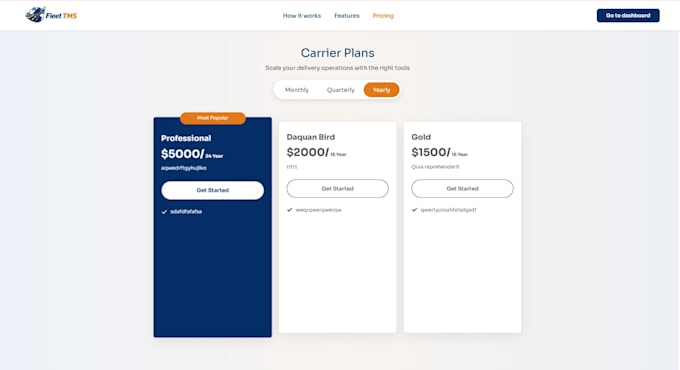 logistics and fleet management web application