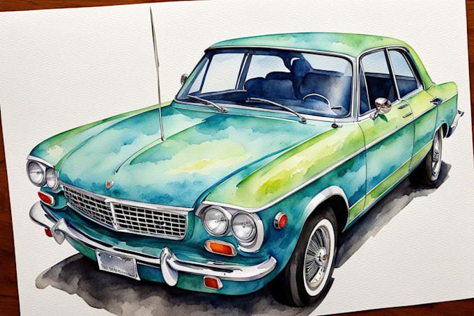 custom a watercolor car design
