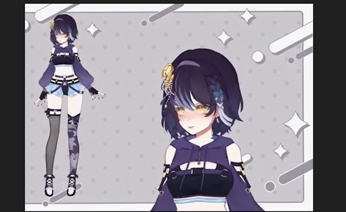 draw and design live2d vtuber model, 2d vtuber rigging, 2d vtuber ,pngtuber