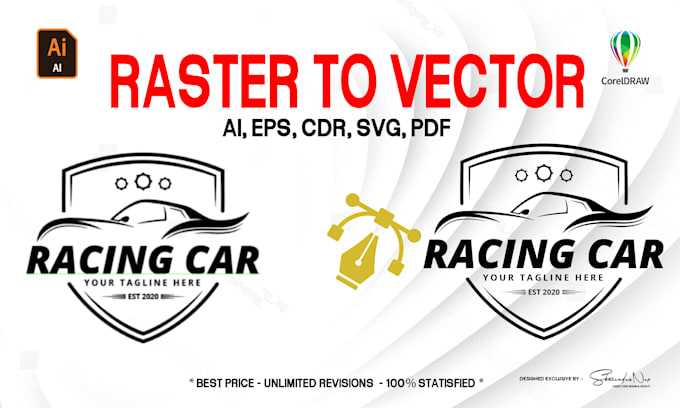 make image to vector, raster to vector, vector tracing in illustrator coreldraw