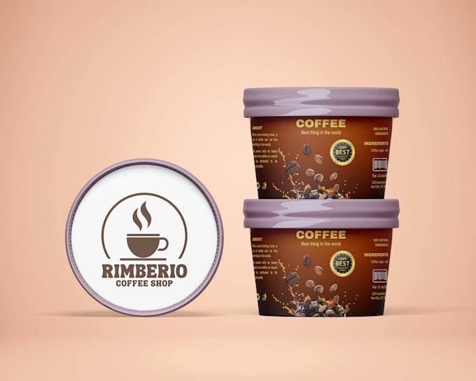 design ice cream cup , paper cup label and packaging