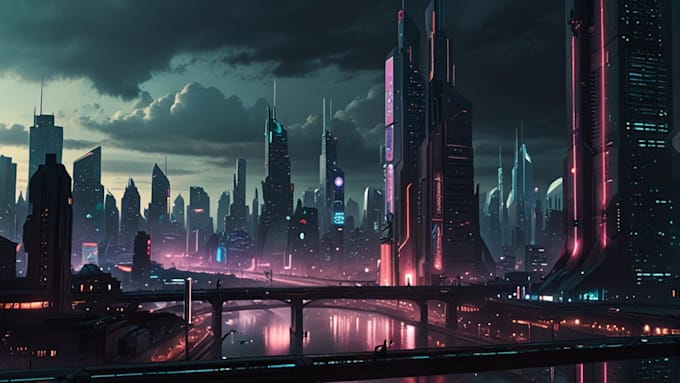 Desing a sci fi and cyberpunk futuristic city art by Elizsman | Fiverr
