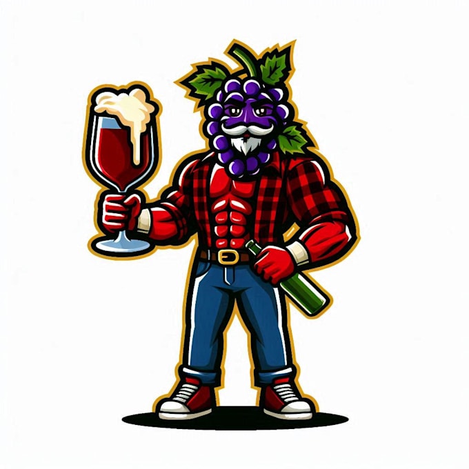 do make wine ber mascot logo design service