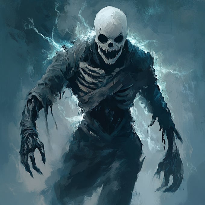 draw a fantasy horror character and concept art