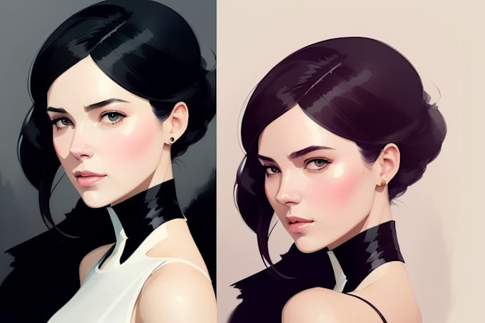 create a chic watercolor portrait using your photos