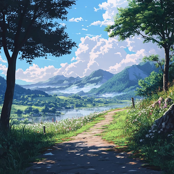 create anime, game, and visual novel background painting