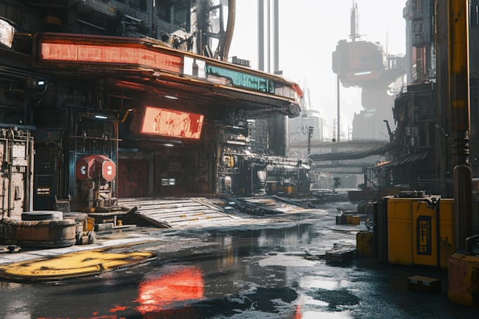 Design a sci fi and cyberpunk futuristic city art by Miandomas | Fiverr