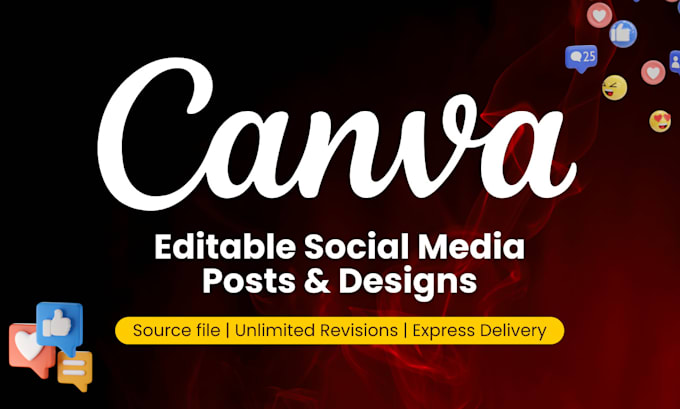 design editable social media posts, ads, and posters using canva and adobe