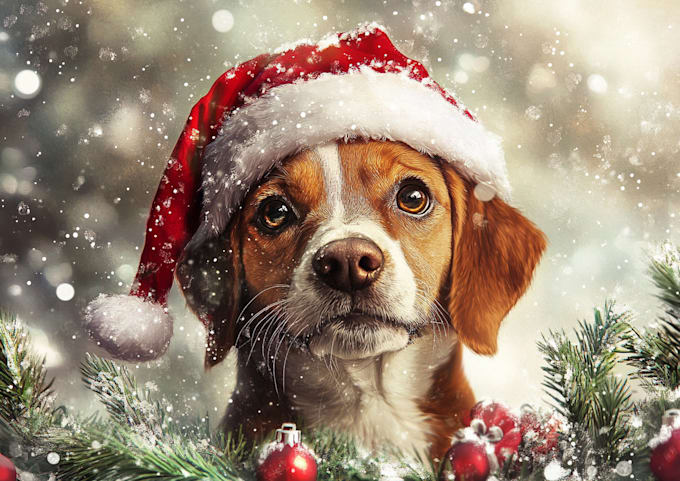 desing a unique christmas pet portrait