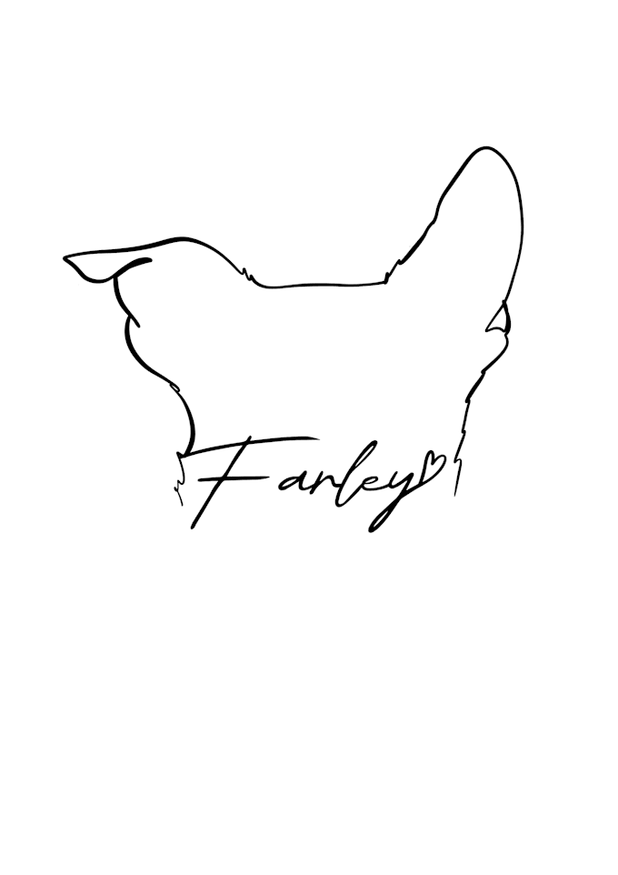 draw pet ears silhouette for tattoo