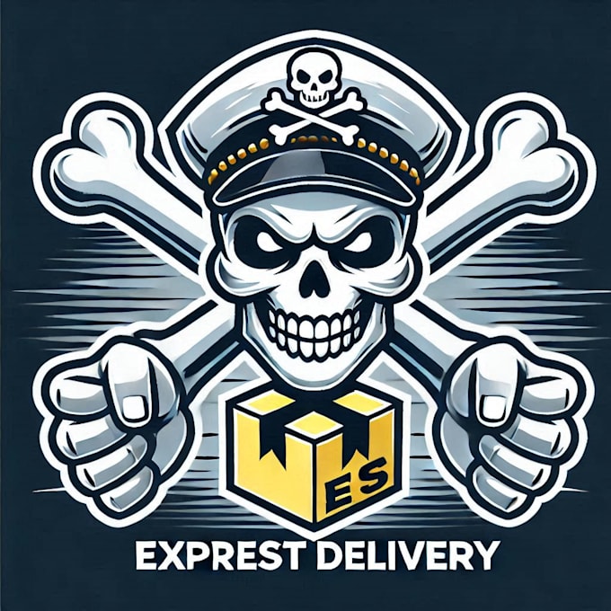 do awesome style crossbones mascot logo with express delivery