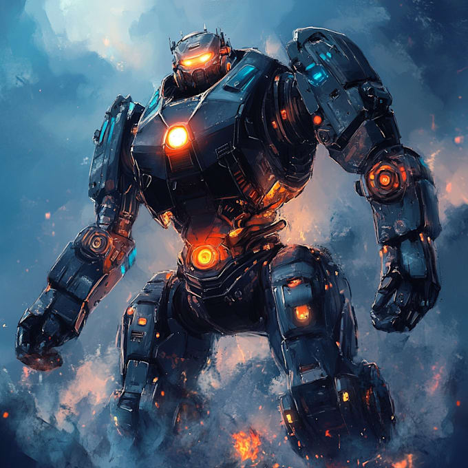 make a mecha robot illustrations