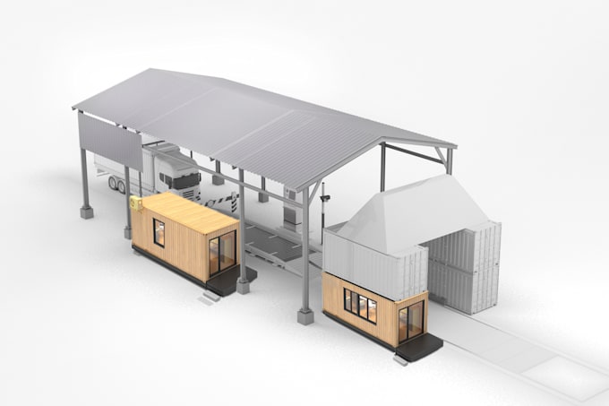 create an architectural 3d model and isometric illustration