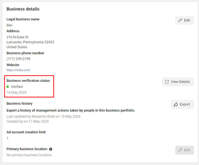 create facebook business manager for ads and whatsapp API