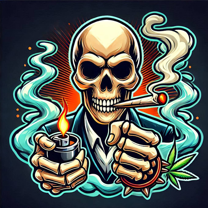 Do skull smoke cannabis mascot logo design with business by Danielfyug ...