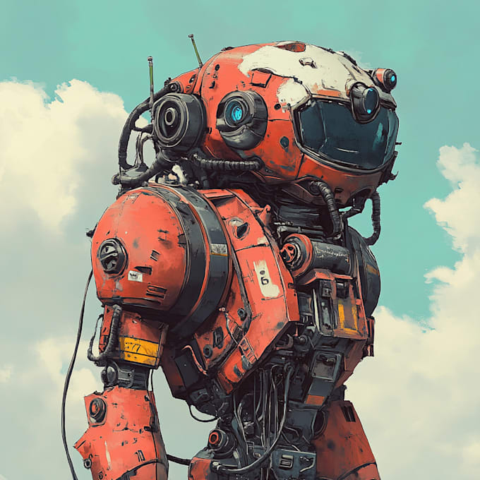 make a mecha robot illustrations
