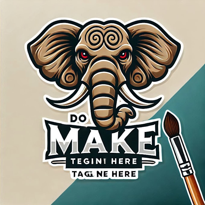 do make unique elephant mascot logo design with company