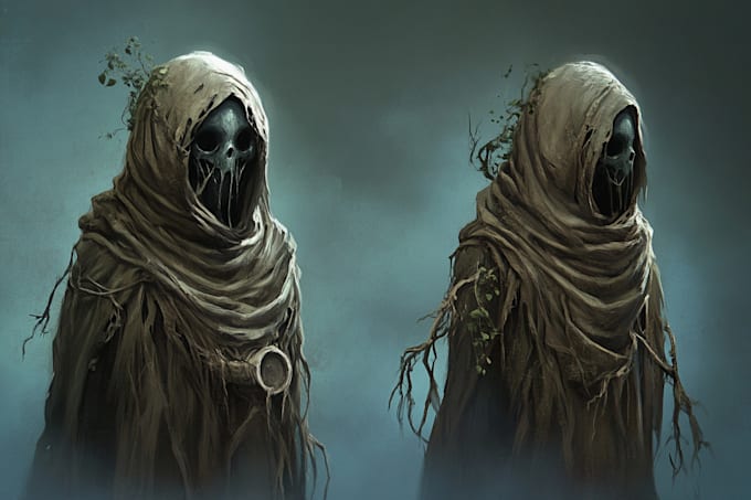 draw horror dark environment concept art or landscape