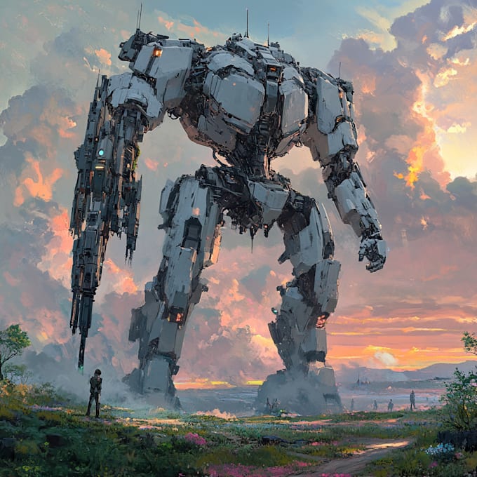 draw an awesome mecha robot art