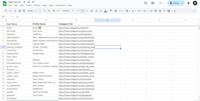 do instagram,facebook outreach and send dms daily