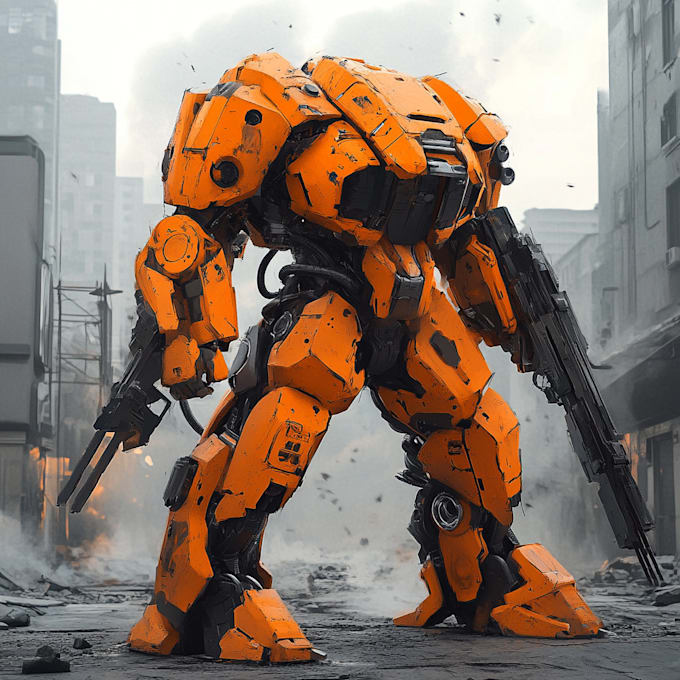draw an awesome mecha robot art