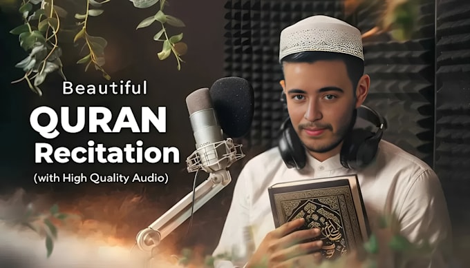 recite holy quran in a peaceful voice and create video 24h