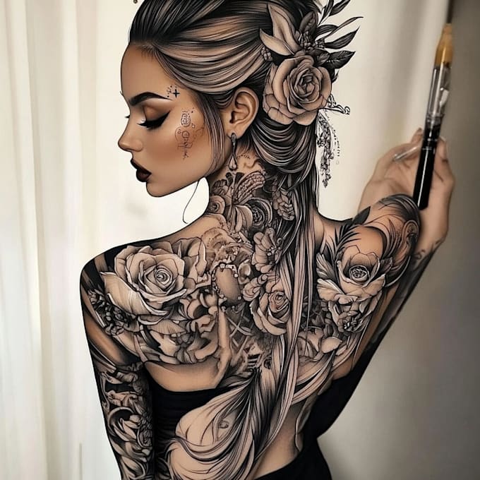 draw a attractive tattoo sleeve art
