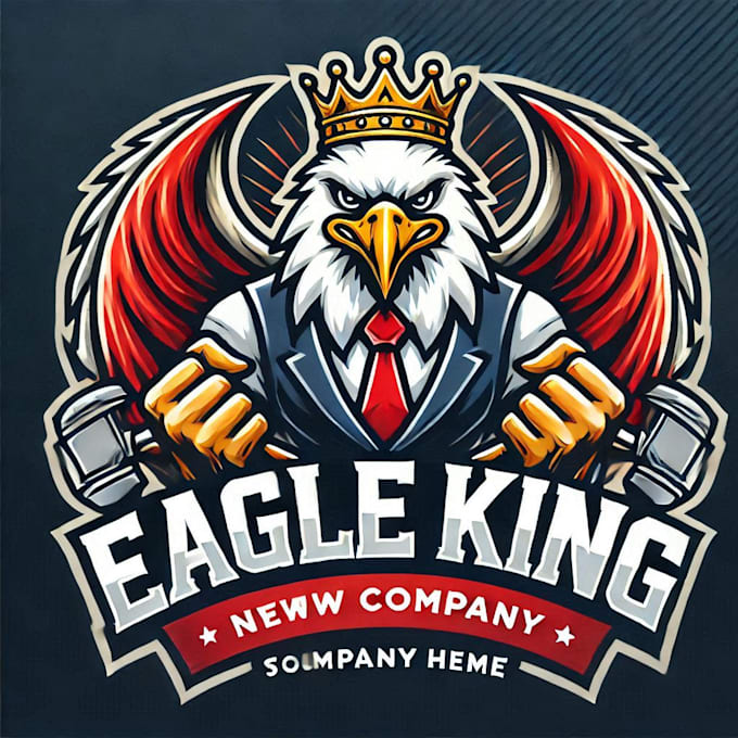 do make eagle king mascot logo design 1 day delivery