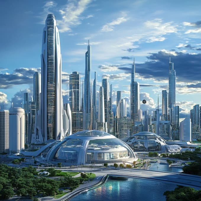 Create a sci fi and science fiction futuristic city art by Annoseph ...