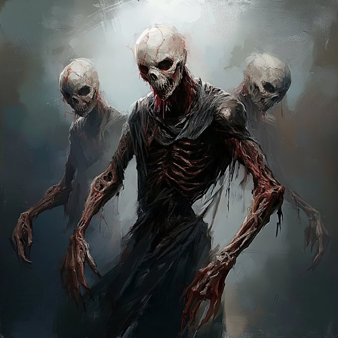 paint fantasy horror art and any character
