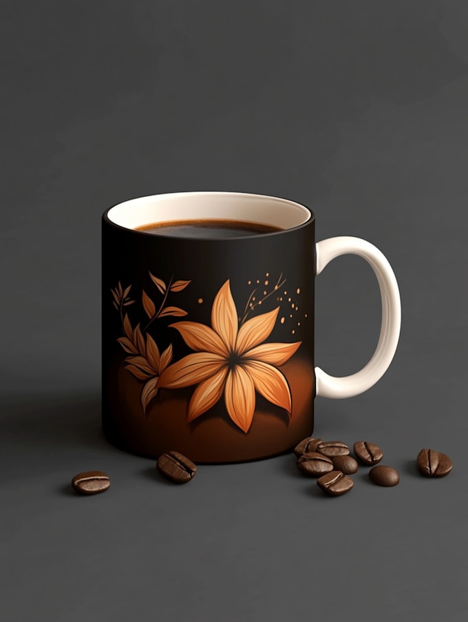 create custom typography coffee mug design or cup design