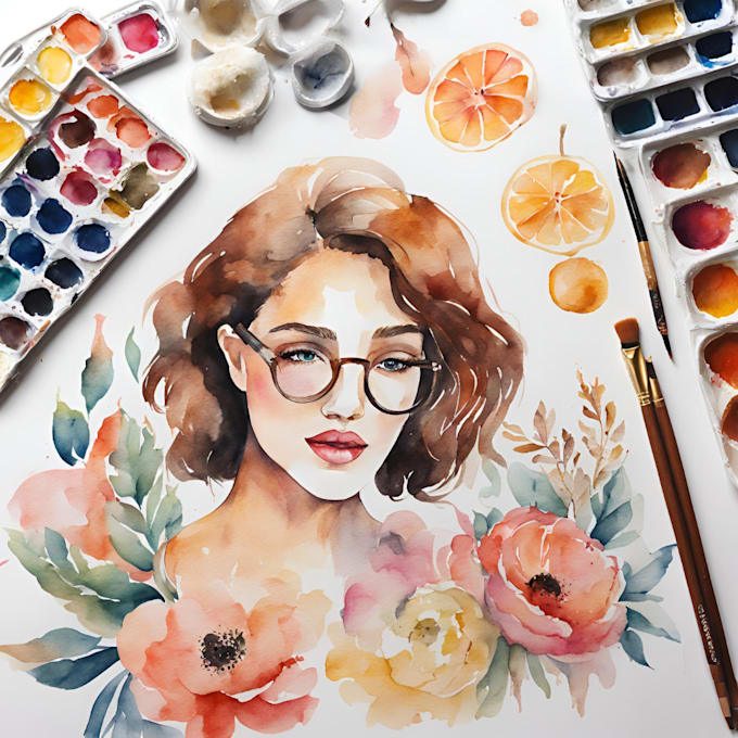 draw handmade watercolor illustratio