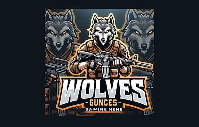 make awesome wolves gunner mascot logo with express delivery
