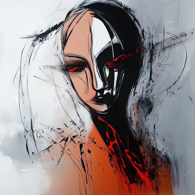 do scribble art, abstract line portrait