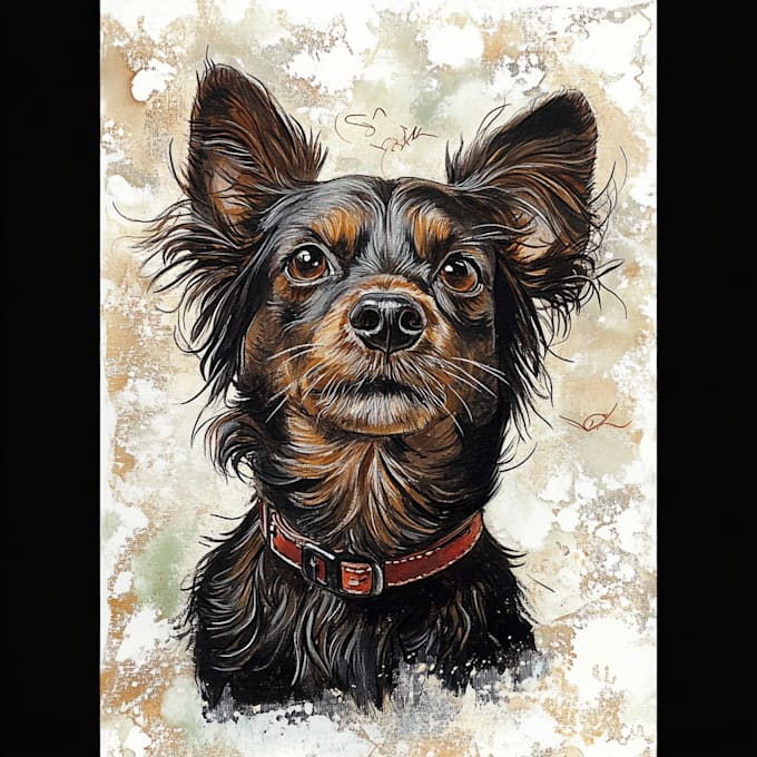 drawing custom pet portraits, cats, dogs
