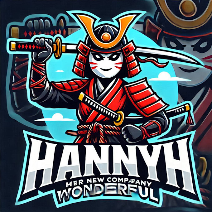 do make hannya katana mascot logo design with express delivery