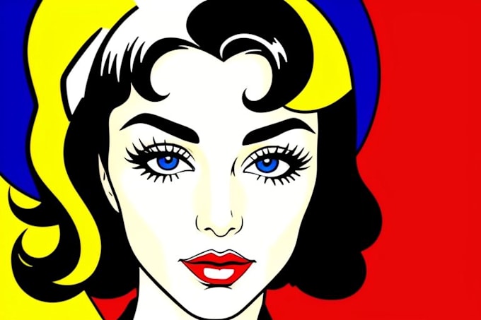 draw pop art portrait in roy lichtenstein style