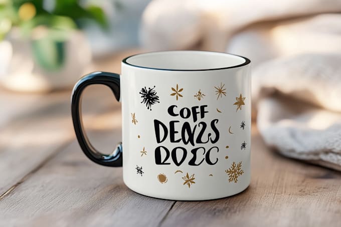 create custom typography coffee mug design 2025