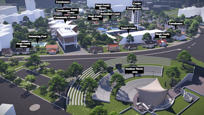 create a master plan, site plan, or landscape layout for real estate