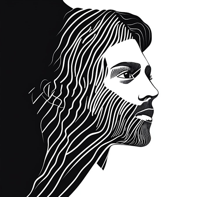 Create a detailed vector art portrait black and white by Walaraf | Fiverr