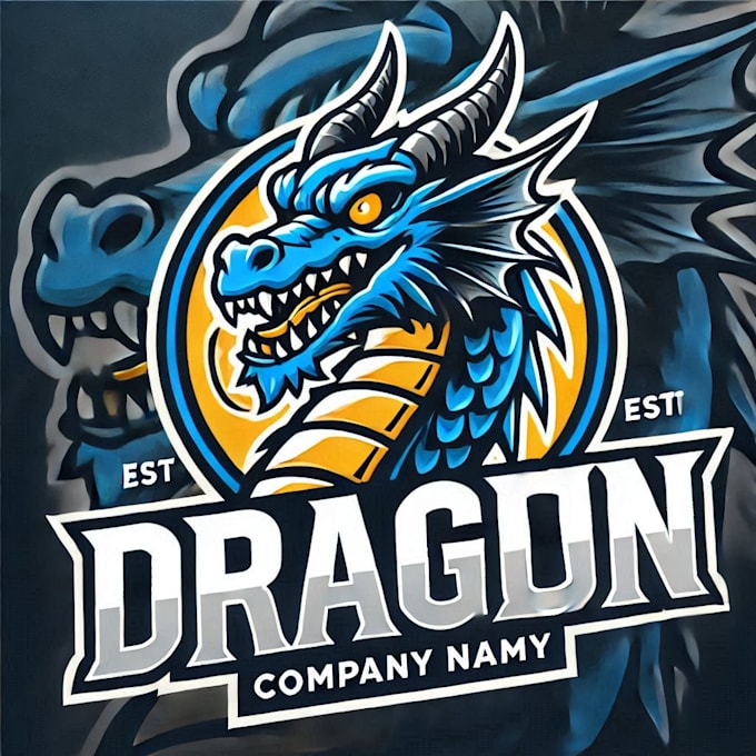 do amazing dragon head mascot logo design with business