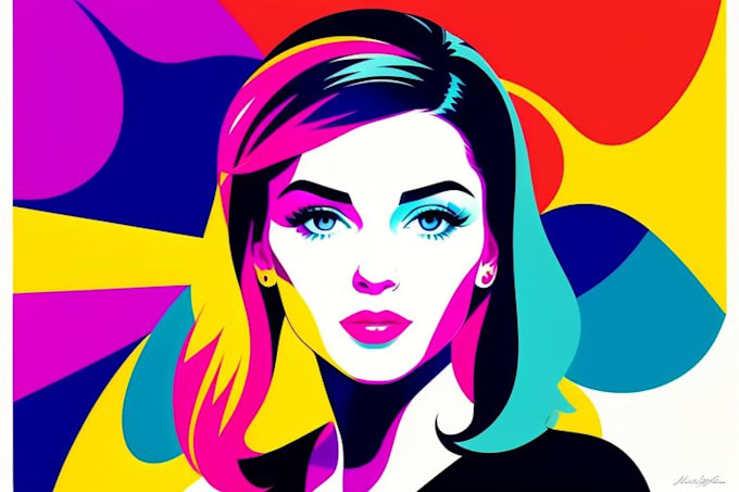 draw a pretty or abstract pop art portrait