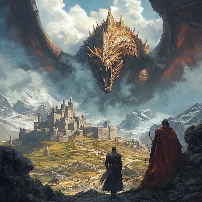 create fantasy or dnd party illustration