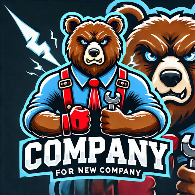 do make angry bear mascot logo with express delivery