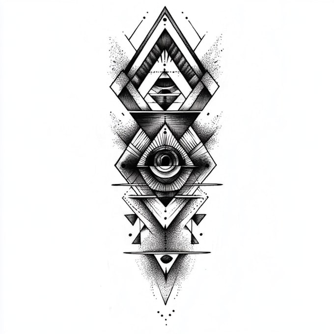 create sleeve tattoo design in geometric style