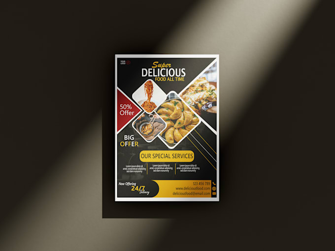design a flyer, menu or brochure